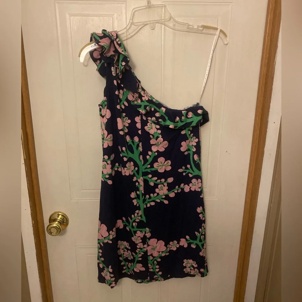 Lilly Pulitzer Winnie One Shoulder Dress Silk/Cotton Blend